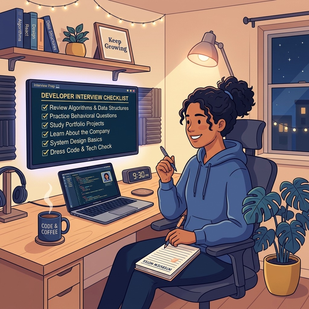Developer preparing for technical interviews