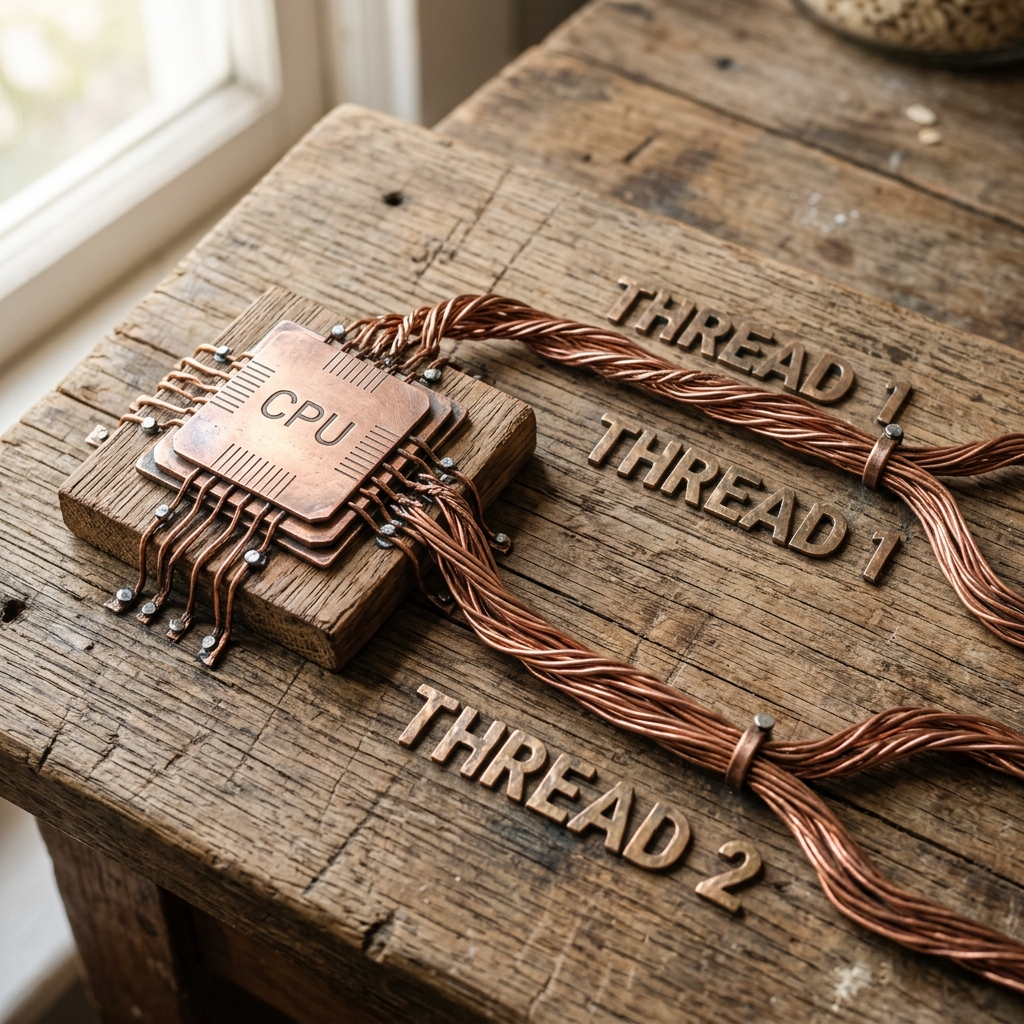 Parallel Copper Strands Representing Multithreading