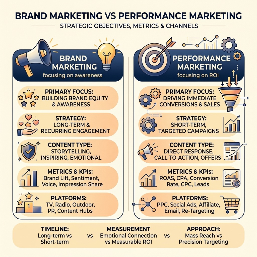 Brand Marketing vs Performance Marketing comparison