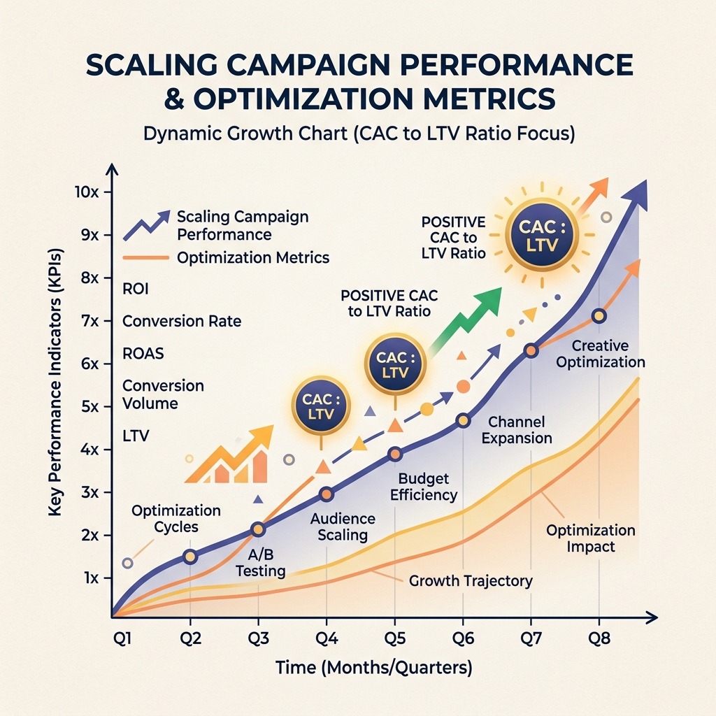 Marketing campaign performance and optimization metrics chart