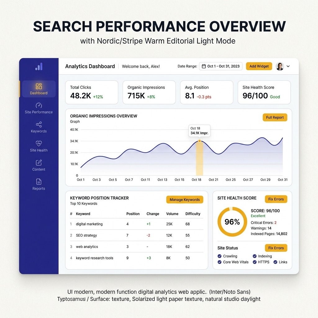 SEO Analytics and Keyword Performance Dashboard