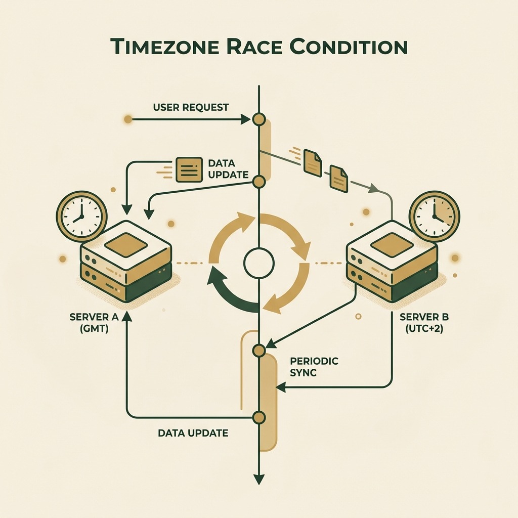 Timezone Race Condition Diagram