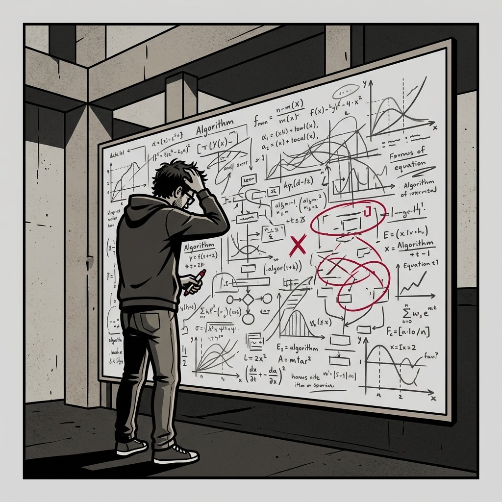 Stressed Developer at Whiteboard